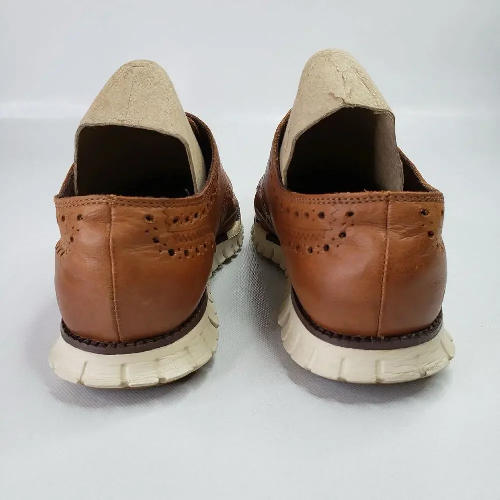 Cole Haan Mens Size 8 ZERØGRAND Brown Remastered Wingtip Oxford Shoes